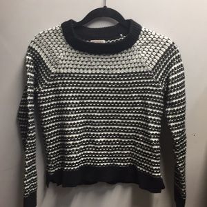 White and black knitted sweater